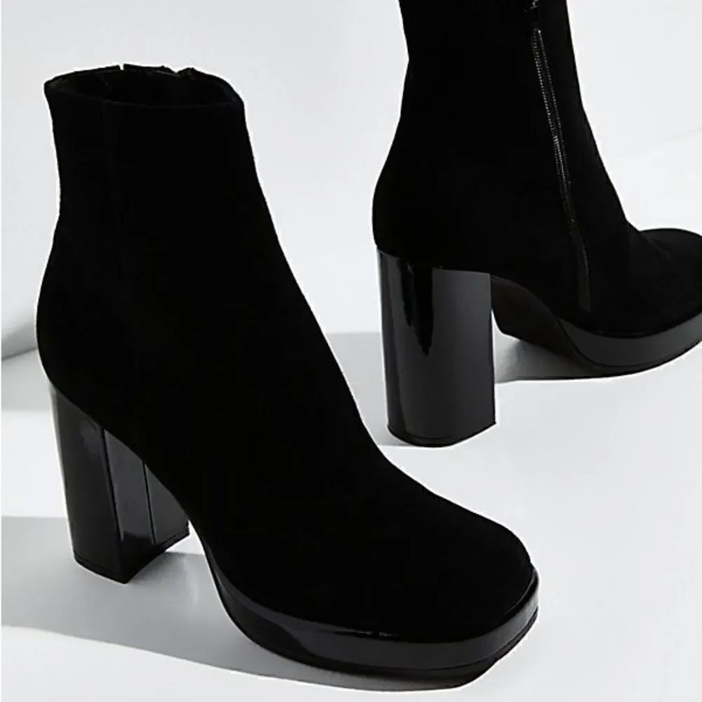 JEFFREY CAMPBELL MARY KATE ANKLE PLATFORM BOOTIES IN BLACK NEW SIZE 10